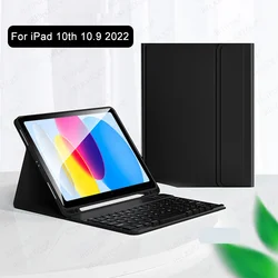 Keyboard Case for Apple iPad 10.9 inch 10th Generation 10 Gen 2022 A2757 A2777 A2696 Bluetooth Keyboard Cover With Pencil Holder