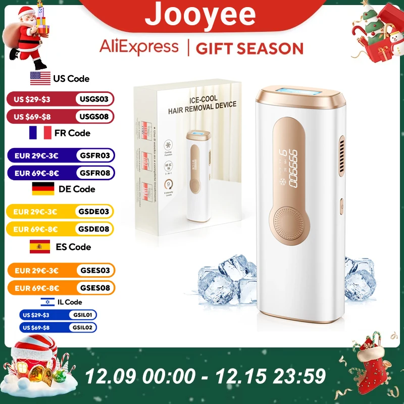 IPL Hair Remover Laser Epilator Devices ICE Cooling 999900 Flashes 3 IN 1 Permanent Painless Whole Body Treament For Women Men