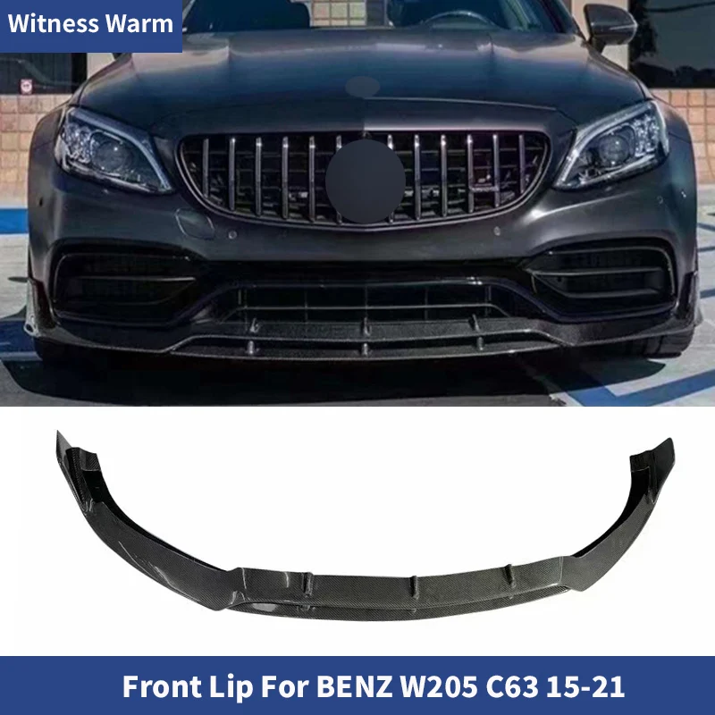 Becquet de pare-chocs avant de voiture en Fiber de carbone, pour Mercedes Benz classe C W205 C63 AMG 2015 – 2018, tablier de menton à lèvre avant