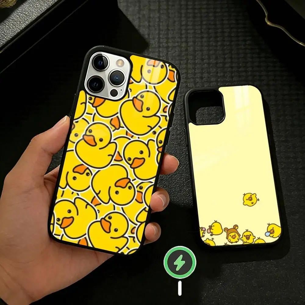 Yellow Duck Cute Phone Case For iPhone 17/16/15/14/13/12/Plus/Pro/Max for Magnetic Wireless Charging