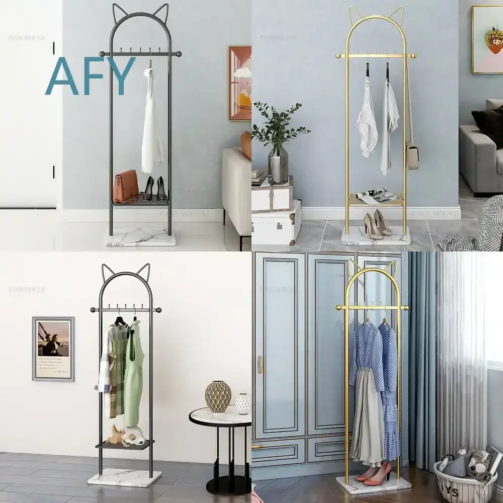 Modern Coat Rack for Bedroom Hallway Porch Living Room Bathroom Apartment Nordic Floor Hanger Light Luxury Clothes Stand