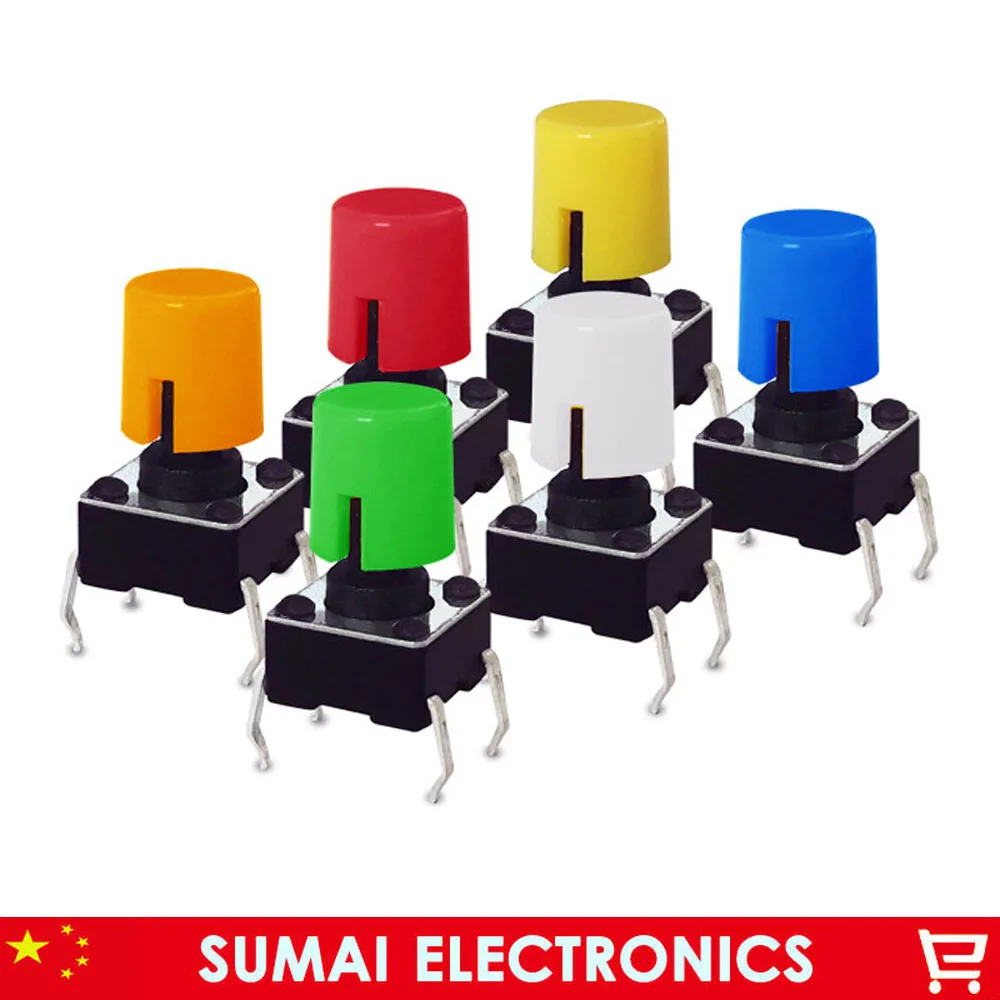 1000 sets Light touch switch 6*6*7.3mm +button Cap (A30),Tactile Push Button Switch 6*6*7.3MM Micro switch cap