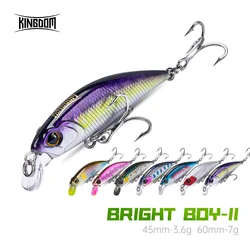 Kingdom Sinking Minnow Wobblers 45/60mm 3.6/7g Far Casting Fishing Lure For Pike/Trout/Bass Crankbaits Slim Body Hard Jerkbaits