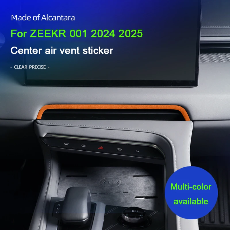 

For ZEEKR 001 2024 2025, Central Control Center Air Conditioning Vents Frame Decorative Stickers Alcantara Fur Car Accessories
