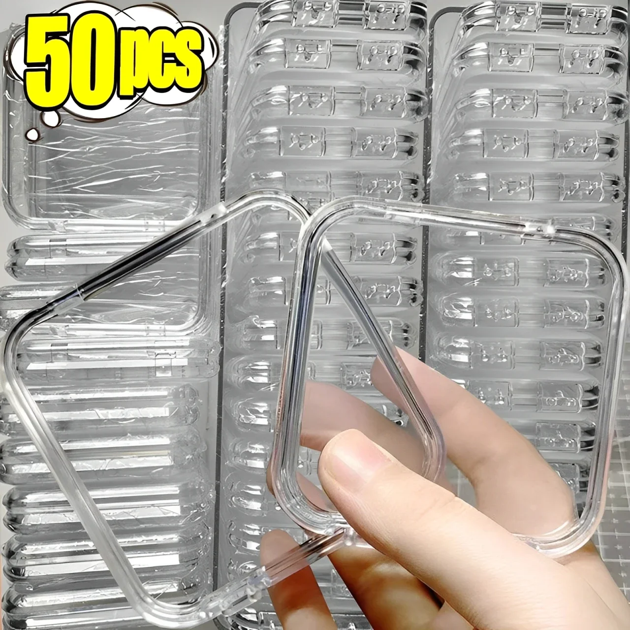 50/1Pcs Press-on Nail Storage Box Acrylic Transparent Container Jewelry Earring Rings Bracelet Boxes Nail Display Packaging Case