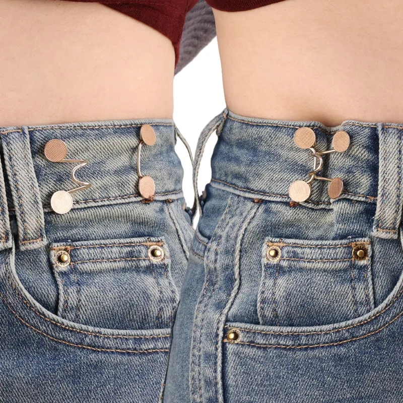 Metal Jeans Waist Buckle Adjustable Nail-free Snaps Fastener Button Detachable DIY Waist Tightener Clothing Buckles Sewing Tools