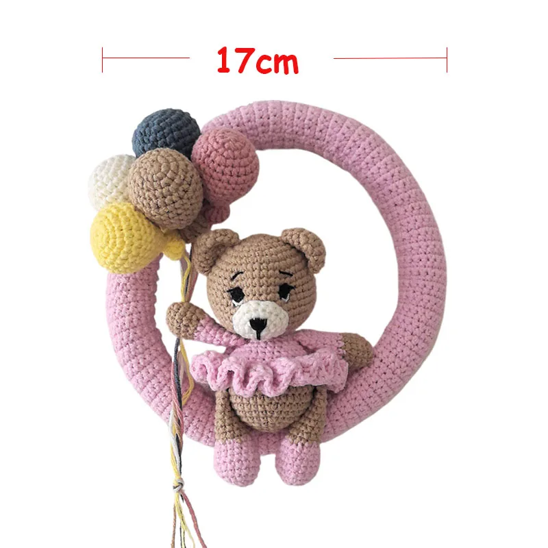 Karangan Bunga Nama Rajutan Pribadi dengan Beruang dan Balon, Dekorasi Dinding Kamar Bayi Khusus, Hadiah Buatan Tangan untuk Bayi Baru Lahir, Hadiah untuk Acara Pesta Bayi