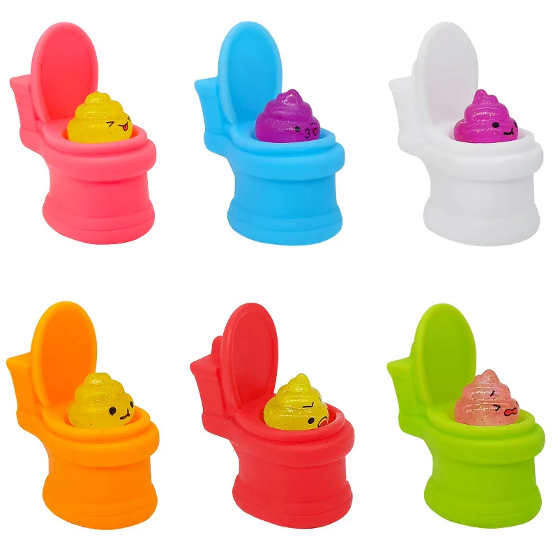 5Pcs Creative Venting Squeeze Toilet Poo Decompression Novelty Pinch Toys Halloween April Fools Day Tricky Funny Party Gift