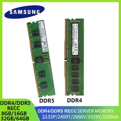 Samsung-Memoria de servidor DDR5 de 64GB, 4800MHz, PC5-38400, ECC, RDIMM, 1,1 V, servidor de 288 Pines, RAM DDR4, RECC, 8GB, 16GB, 32GB, 64GB