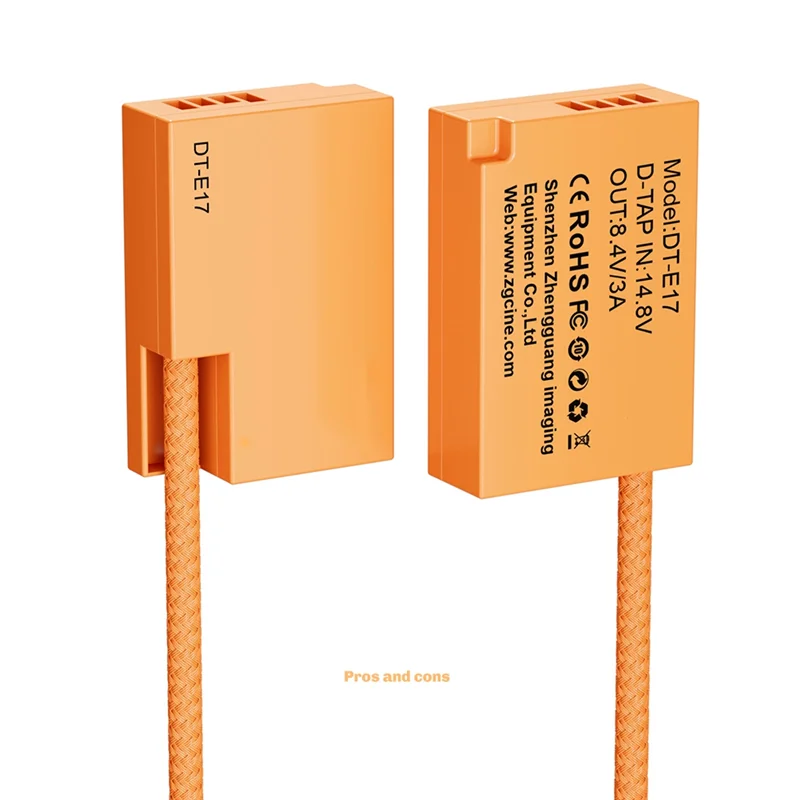 

D-TAP-E17 Фиктивная батарея с плетеным проводом, аксессуар для соединителя постоянного тока для камеры Canon R50 R8 R1 M6 2 R10 200D