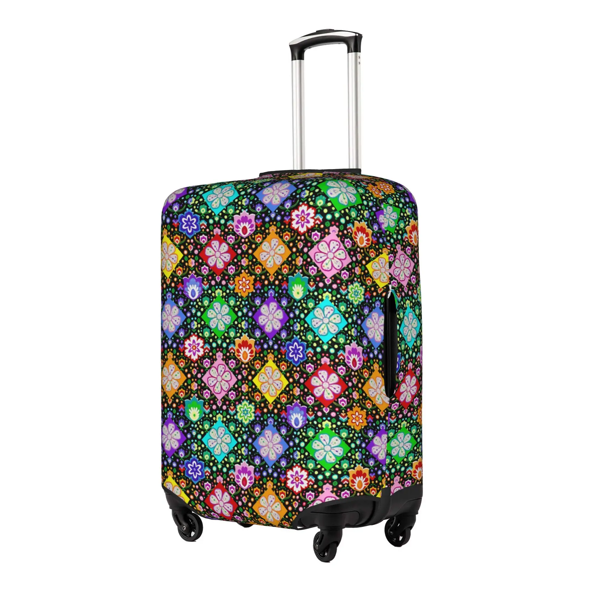 Poland Folk Flowers  Luggage Cover Elastic Polish Floral Art  Travel Suitcase Protective Covers Fits 18-32 Inch