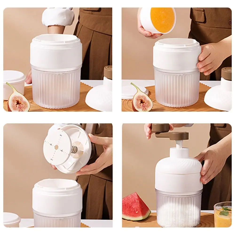 Portable Plastic Ice Crusher Mini Milkshake Shaved Ice Machine Manual Operation Hand Operated Ice Maker Ice Making