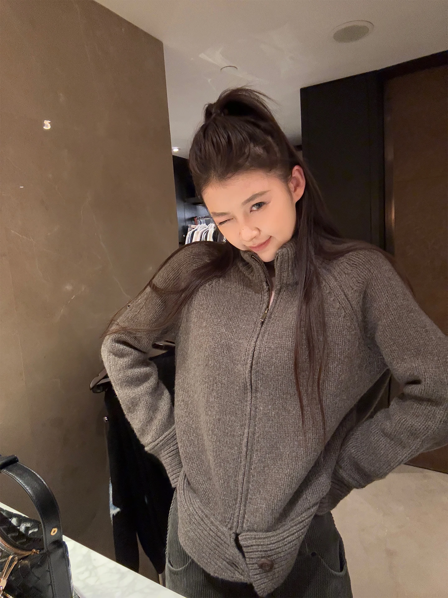 

Trendy Camere Sweater 00% Wool High ammage Here Yaya op Casual Sle Women's Cardigan Thi Long Sve Winter Coat