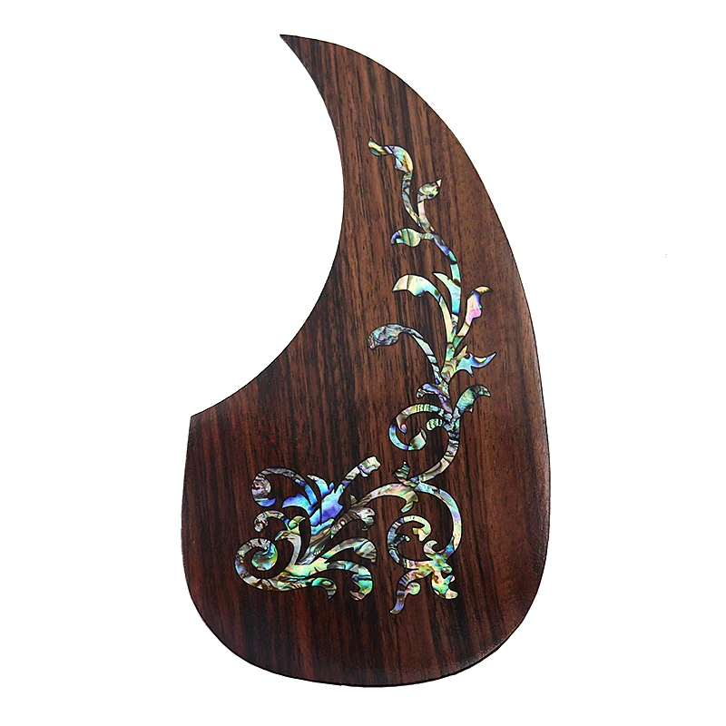 Acoustic Guitar Pickguard Rosewood inlaid with shell  Pattern Decorated Self-adhesive Pick Guard Sticker for Guitar Acc