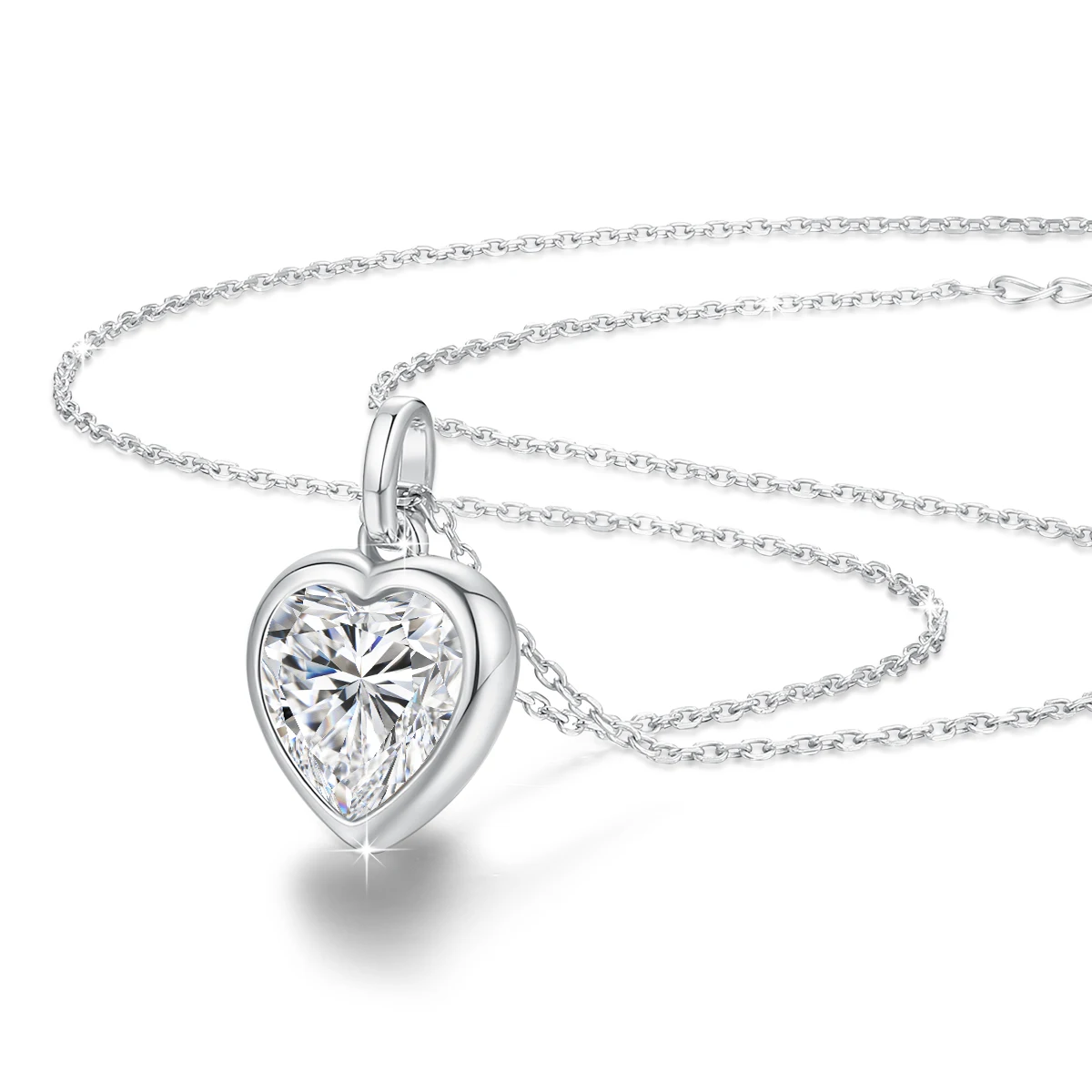 

Ожерелья с подвеской из стерлингового серебра 925 пробы в форме сердца из муассанита для подарка на День святого Валентина