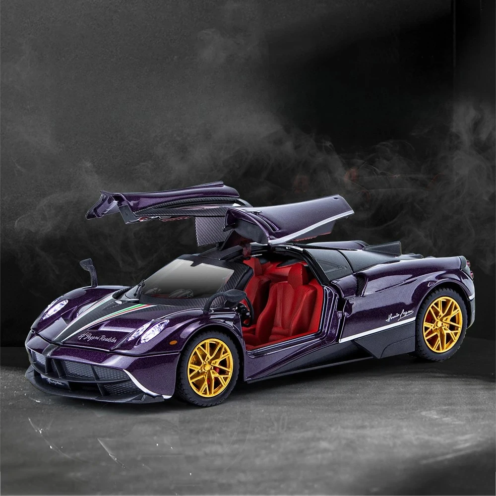 1:24 Chinese Dragon Alloy Car Model Sound and Light Sports Car Ornament Toy Diecast Alloy Car Model Collectible Gift