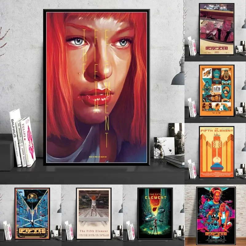 Póster de película The Fifth Element, lienzo impreso, decoración de pared, imágenes para el hogar, pinturas clásicas de ciencia ficción