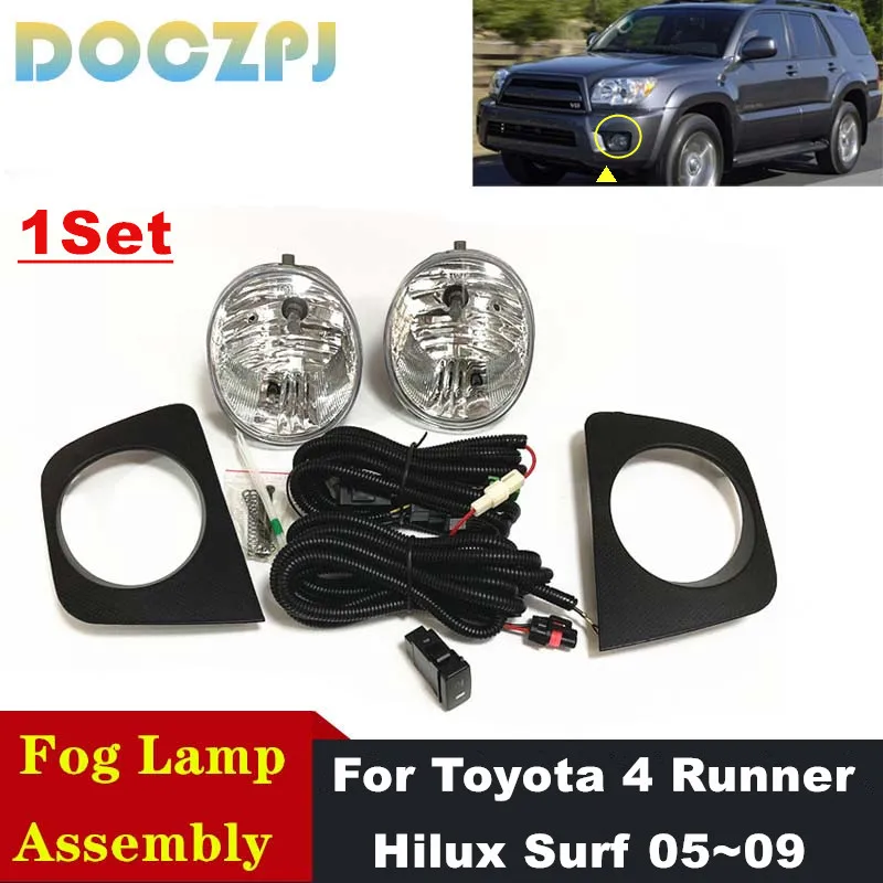 

1 комплект автомобильных противотуманных фар в сборе с жгутом и переключателем для Toyota 4 Runner Hilux Surf 2005 2006 2007 2008 2009