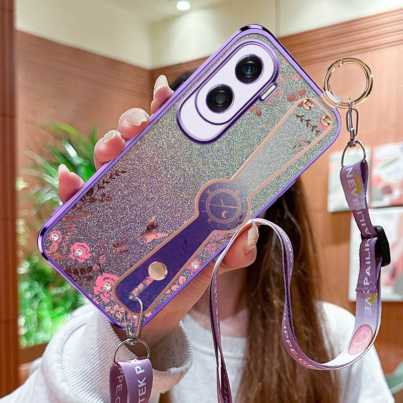 Crossbody chapeamento flor titular do telefone caso para huawei, nova 11, 10, SE, 9, 8, 7, honra 90, lite, 80, 70, 60, 50, X9A, X50, p60, P50, P40 Lite, P30