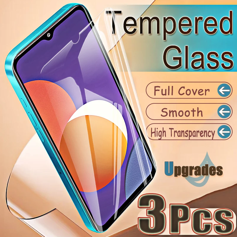 Upgrade 3PCS Fingerprint-Unlock Protect 9H gehärtetes Glas für Samsung Galaxy M12 M 12 Anti Explosion HD Displayschutzfolie