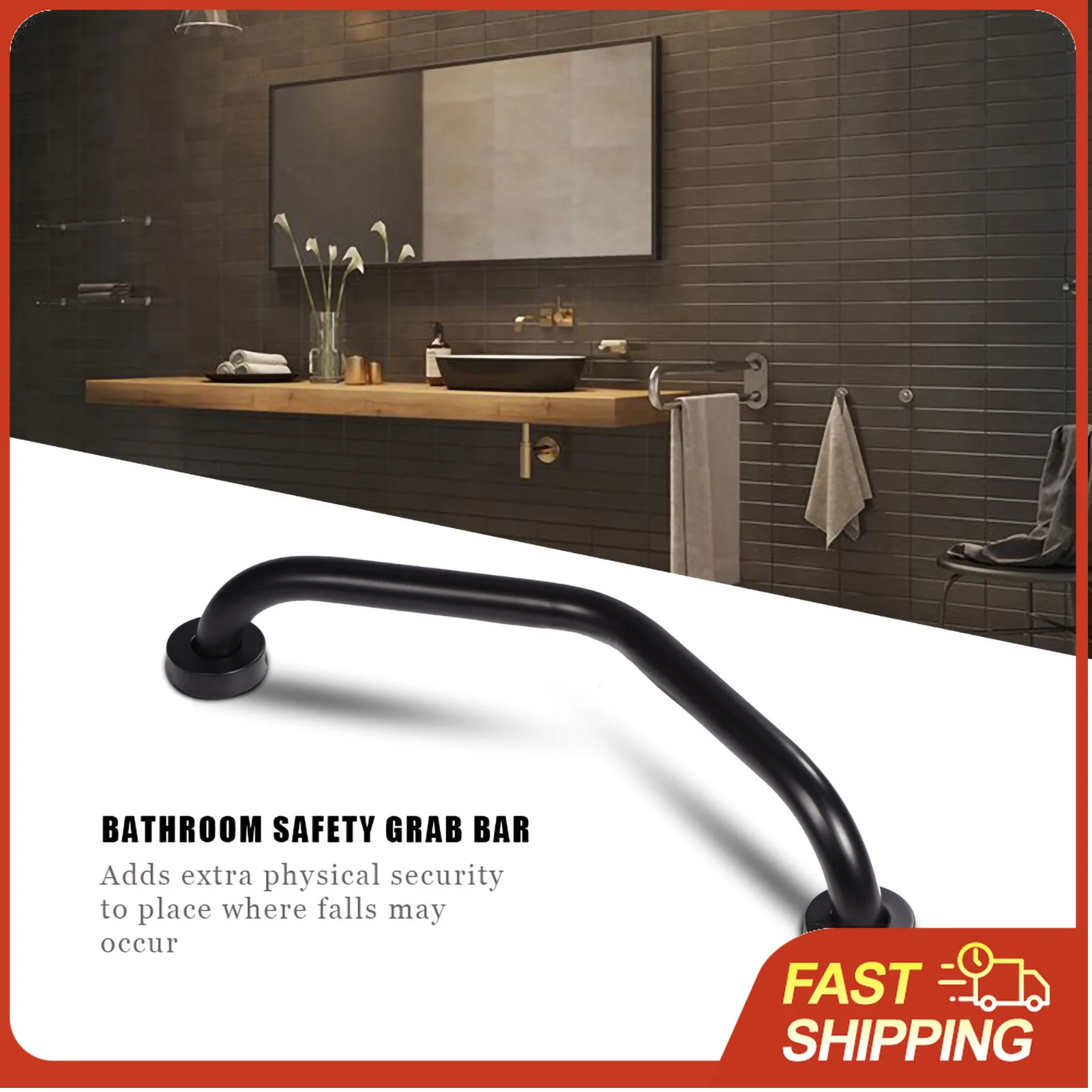 Gebogene Dusch- und Badewannen-Stützgriffe aus Edelstahl mit Handtuchhalter, Wandmontierte Badezimmer-Haltegriffe