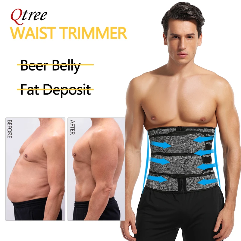 Men Waist Trainer Slimming Body Shaper Weight Loss Shapewear Modeling Belt Belly Shapers Sweat Trimmer Belt Reducing Slim Girdle