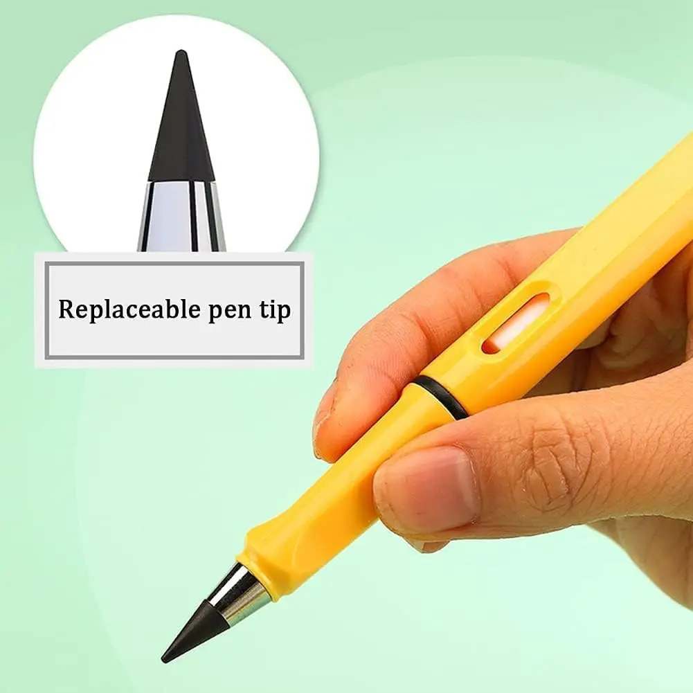 Everlasting Unlimited Inkless Pencil Reusable Everlasting Pen with Eraser Erasable Infinite Pens for Student Writing Drawing