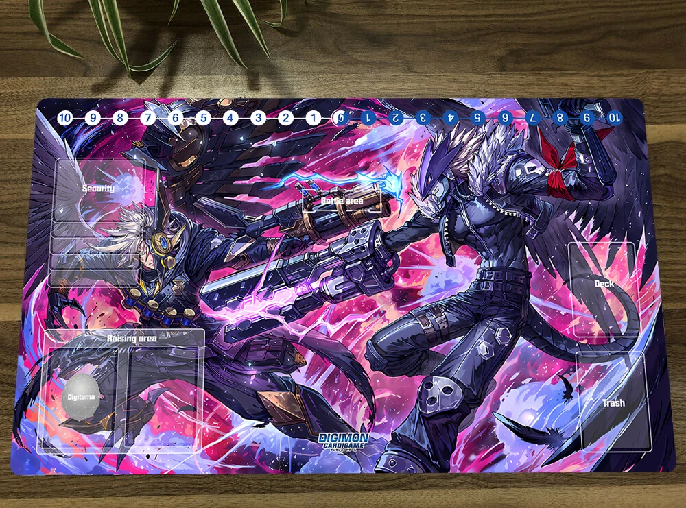 Digimon Beelzemon Table Playmat Trading Card Game Mat DTCG CCG Mat Mouse Pad TCG Playing Mat Mousepad 60x35cm Free Bag