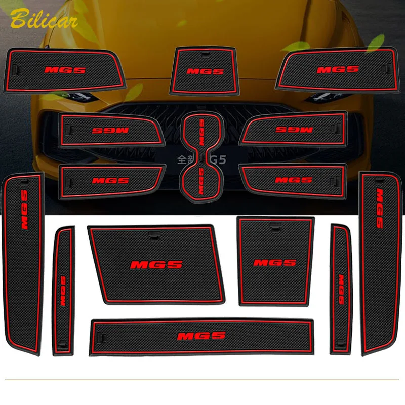 

for MG 5 MG5 EV 2023 2022 Accessories Car Interior Protective Sticker Anti-Slip Cup Mat Gate Slot Pad Decoration Rubber Pads