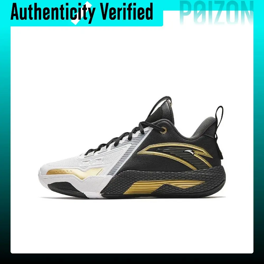 Anta Speed Battle 5 Round Tip Mesh, Synthetic Leather Cushioning, Wear Resistant Mid top Basketball Shoes Men's 112341113-7