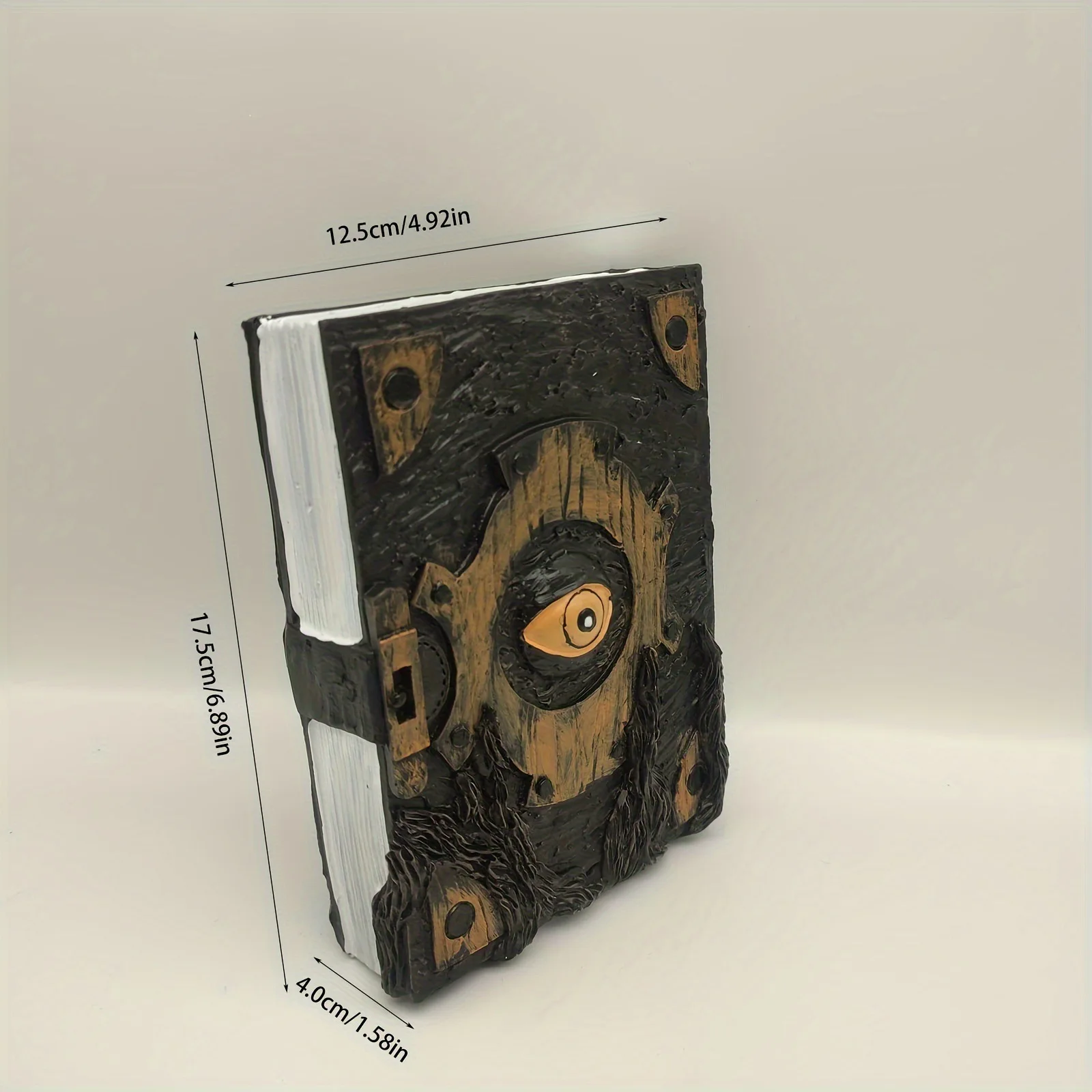Halloween Evil Eye Spell Book Resin Statue Gothic Horror Magic Book Figurine Haunted House Shelf Desk Decor Spooky Party Prop