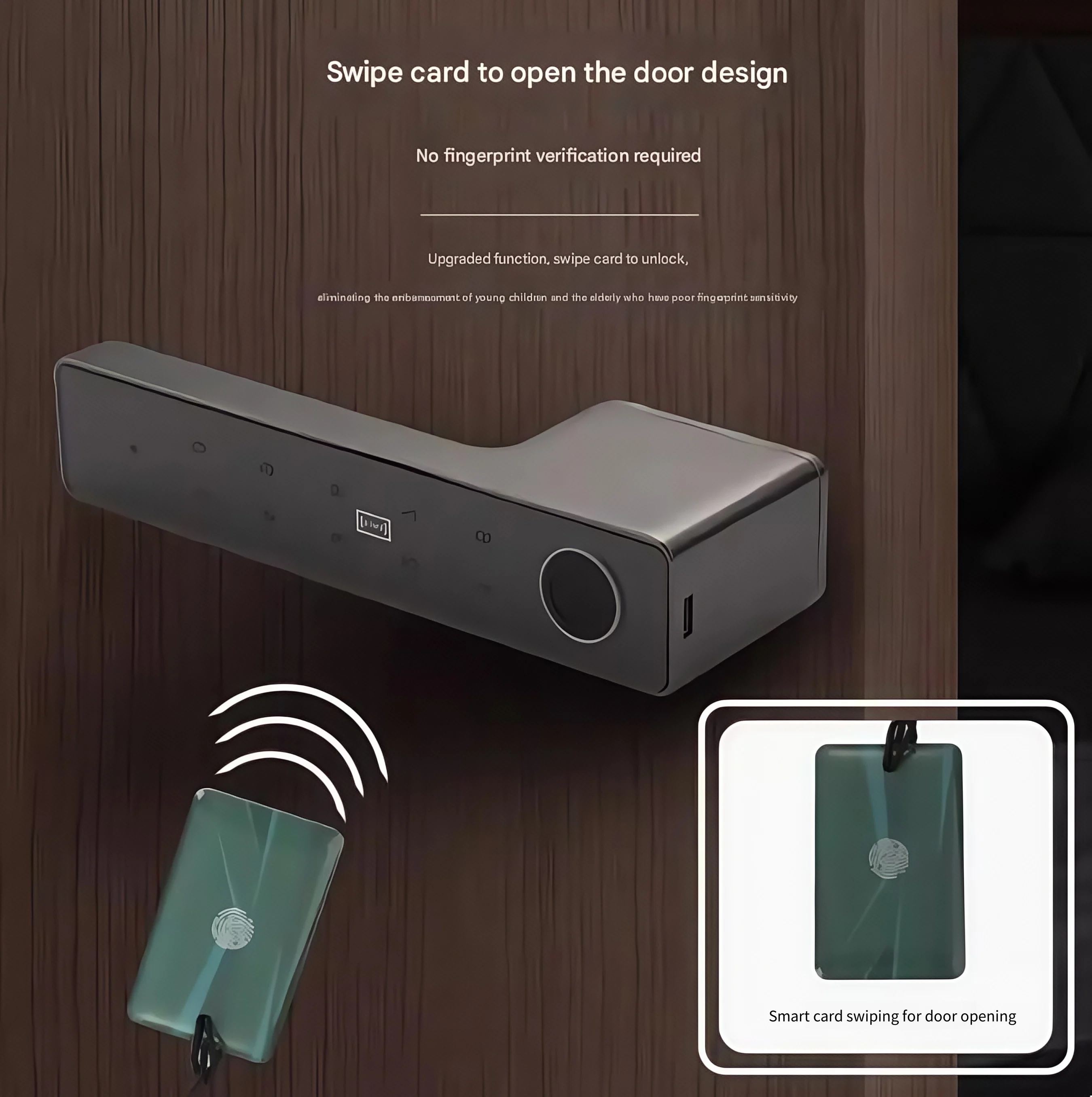 도어락 지문 비밀번호 잠금 실내 목재문 스마트 핸들락 모던 심플 친환경 도어 자석 무소음
