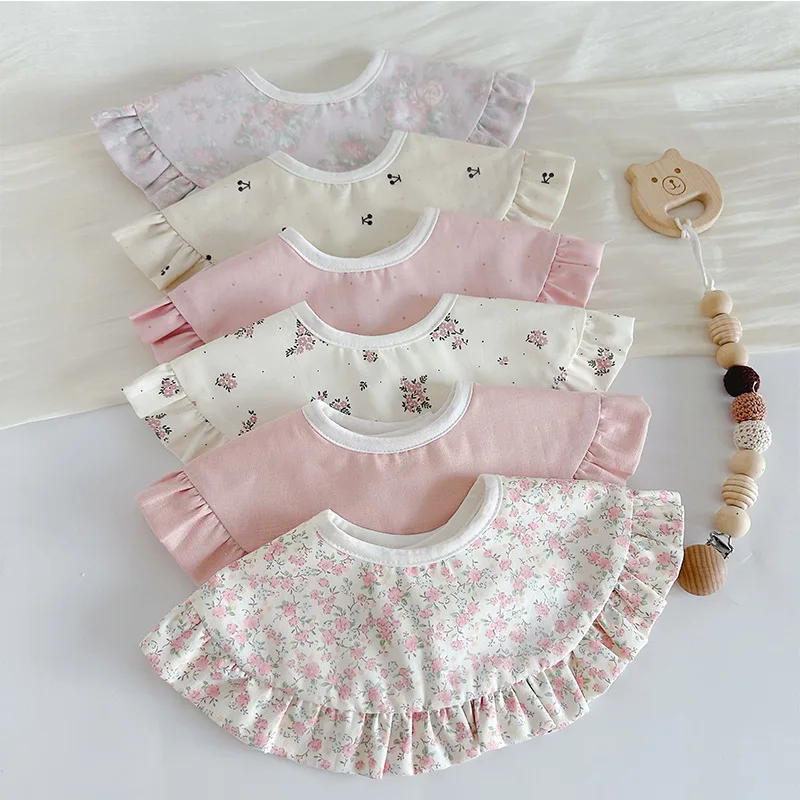 

Ins весна и лето, новый детский марлевый большой кружевной шарф-ласточка, стиль принцессы в дворцовом стиле, увеличенный нагрудник на 360°, детский нагрудник