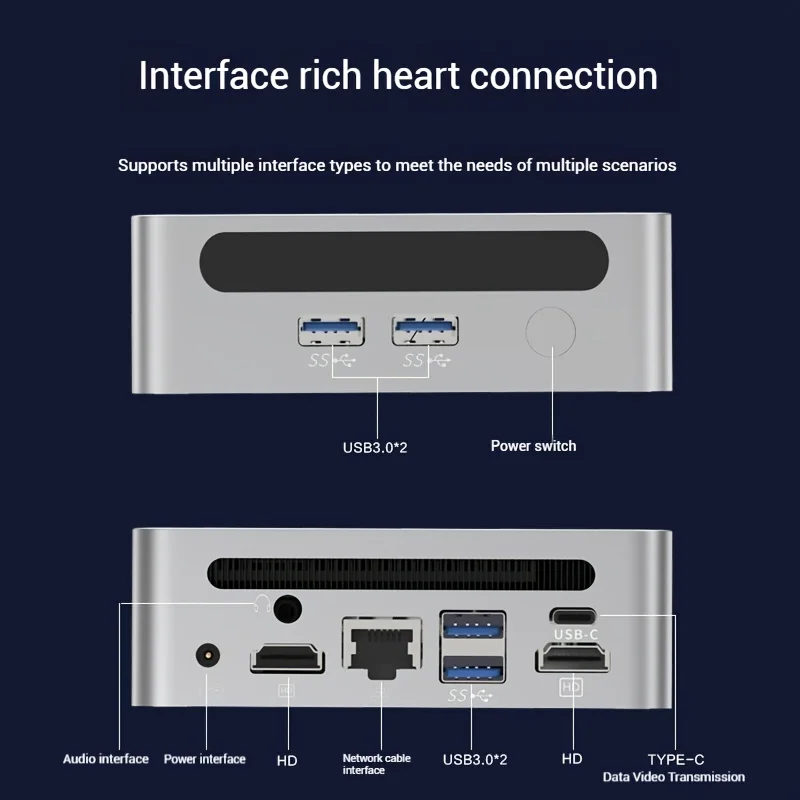 2024 GenMachine Novo Mini PC Ren5000 5700U AMD Ryzen7 5700U CPU Suporte Windows 10/11 DDR4 3200MHz AMD WiFi6 NUC Max 64GB RAM