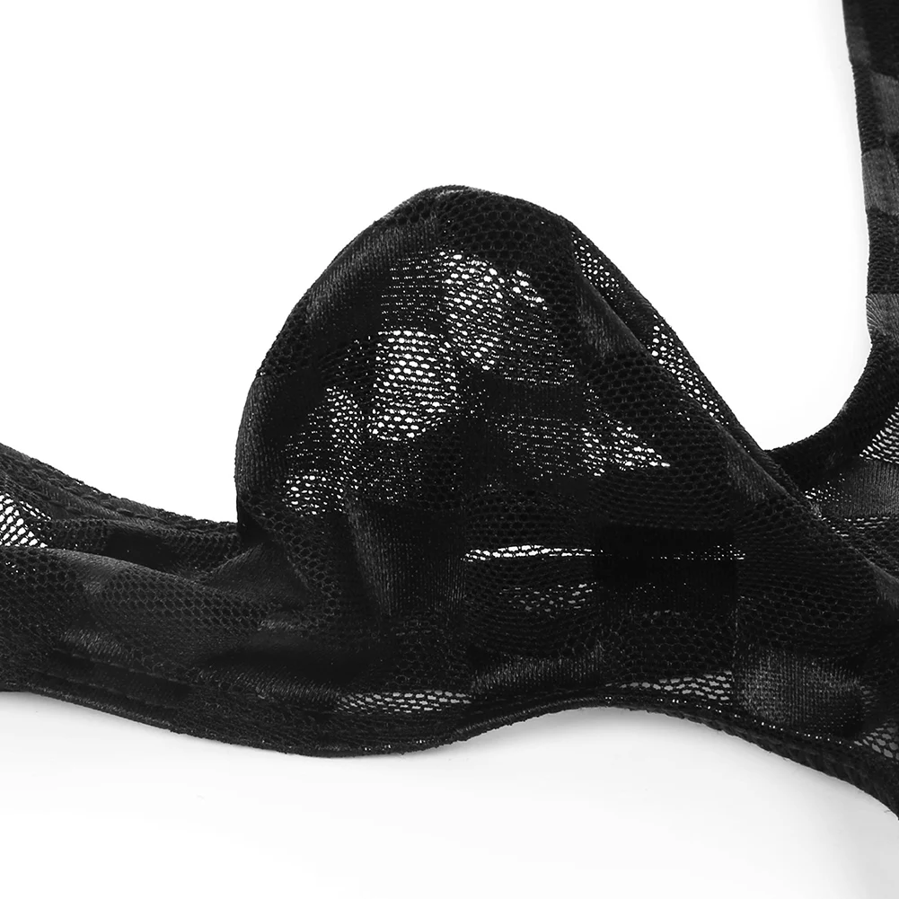 الرجال منقوشة ملخصات الملابس الداخلية سيور رقيقة جدا الملابس الداخلية تنفس انظر من خلال السروال منخفضة الارتفاع T-الظهر G-سلاسل الحقيبة سراويل #4