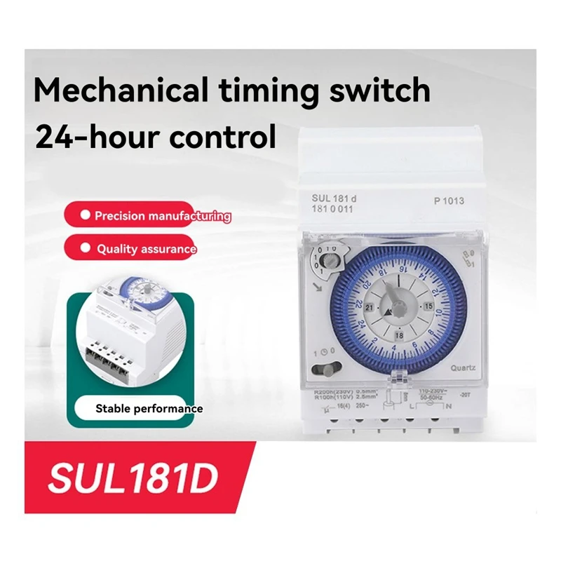 SUL181d DIN السكك الحديدية الموقت التبديل 24 ساعة للبرمجة الصعود توقيت تحكم ل ضوء الشارع الطريق السريع الأجهزة المنزلية-A50M #6