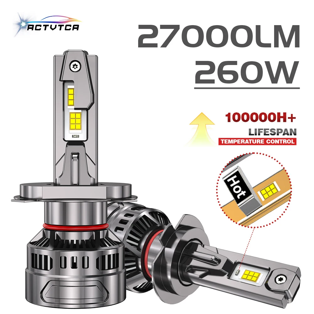 

ACTVTCA 260W 27000LM H7 H4 LED Headlights H8 H9 H11 Auto Bulbs 9005 HB3 9006 HB4 9012 H1 LED Headlamps 6000K LED Car Lights