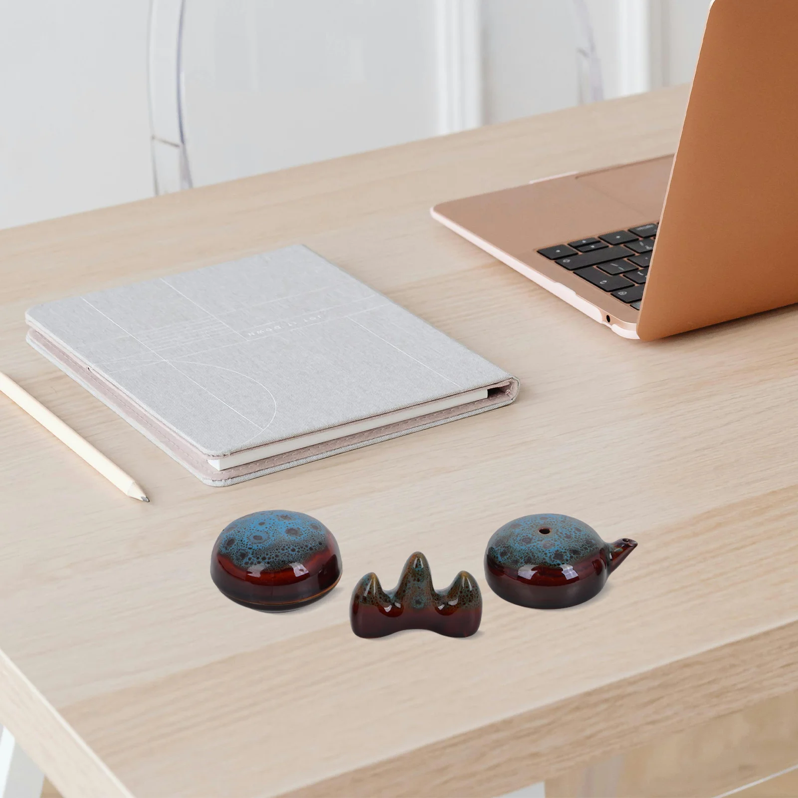 1 комплект, меняющая цвет керамическая кисть для чернильных камней, набор для каллиграфии, четыре сокровища, держатель для кистей для письма, настольный органайзер