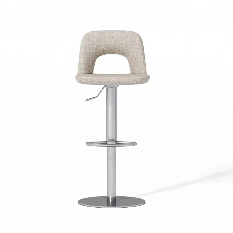 Chrome Round Base Footstool Adjustable Commercial Sillas De Bar Stool Tall Bar Chair Kitchen Coffee Shop Office Canteen