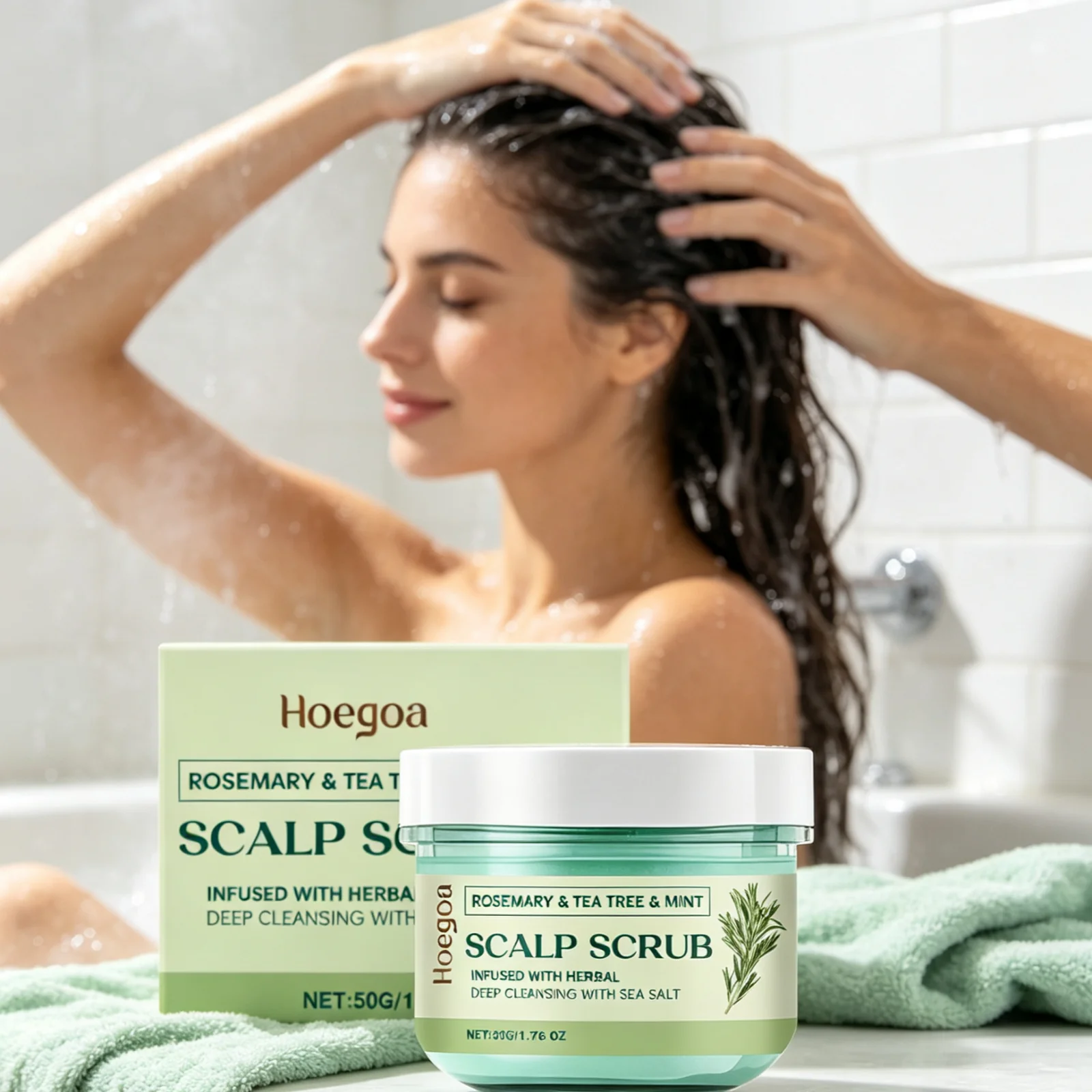 Hoegoa Scalp Scrub Deep Cleansing Promote Blood Circulation Reduce Dandruff Oil Balance Nourishing Scalp Exfoliating Scrub 50g