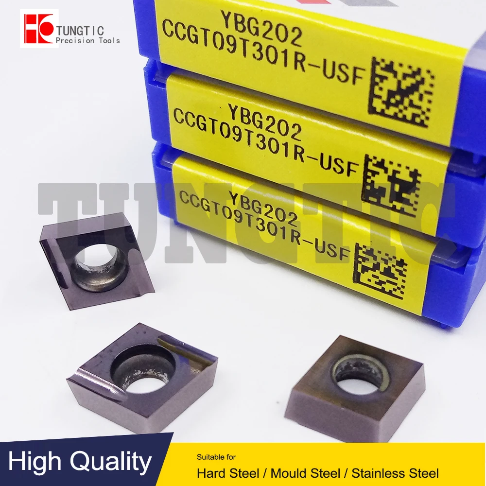 

CCGT09T301R-USF YBG202 General Turning Cutting Tools Carbide Cermet Inserts Positive-Fine-finishing