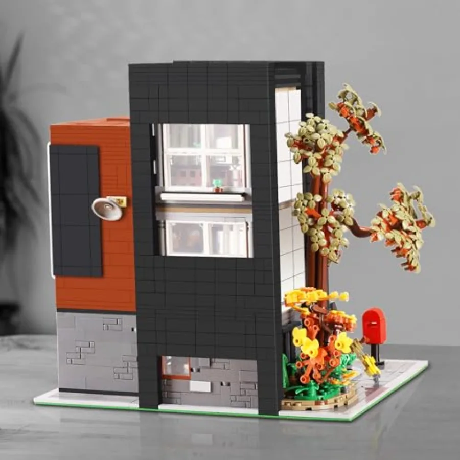 Moderne villahuisbouwpakket, 3300 stuks modulaire huisbouwstenen voor volwassenen, straatbeeld stadsgebouwen modelbouw