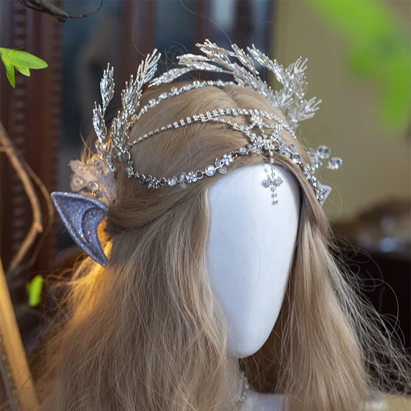 Accesorios para el cabello para adultos y niños, colgante de cristal acrílico de aleación, borla de encaje, flor de seda, accesorios de fiesta para actuaciones en escenario, decoraciones