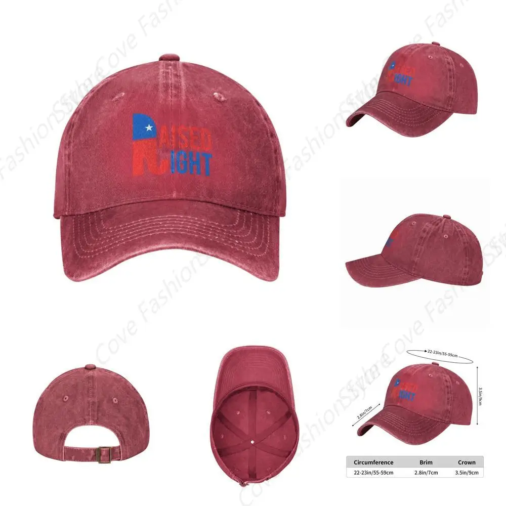 

Hot-Selling Raised Right Republican Elephant Caps Cowboy Peaked Caps Trucker Hat Unisex Outdoor Sport Travel Sun Visor