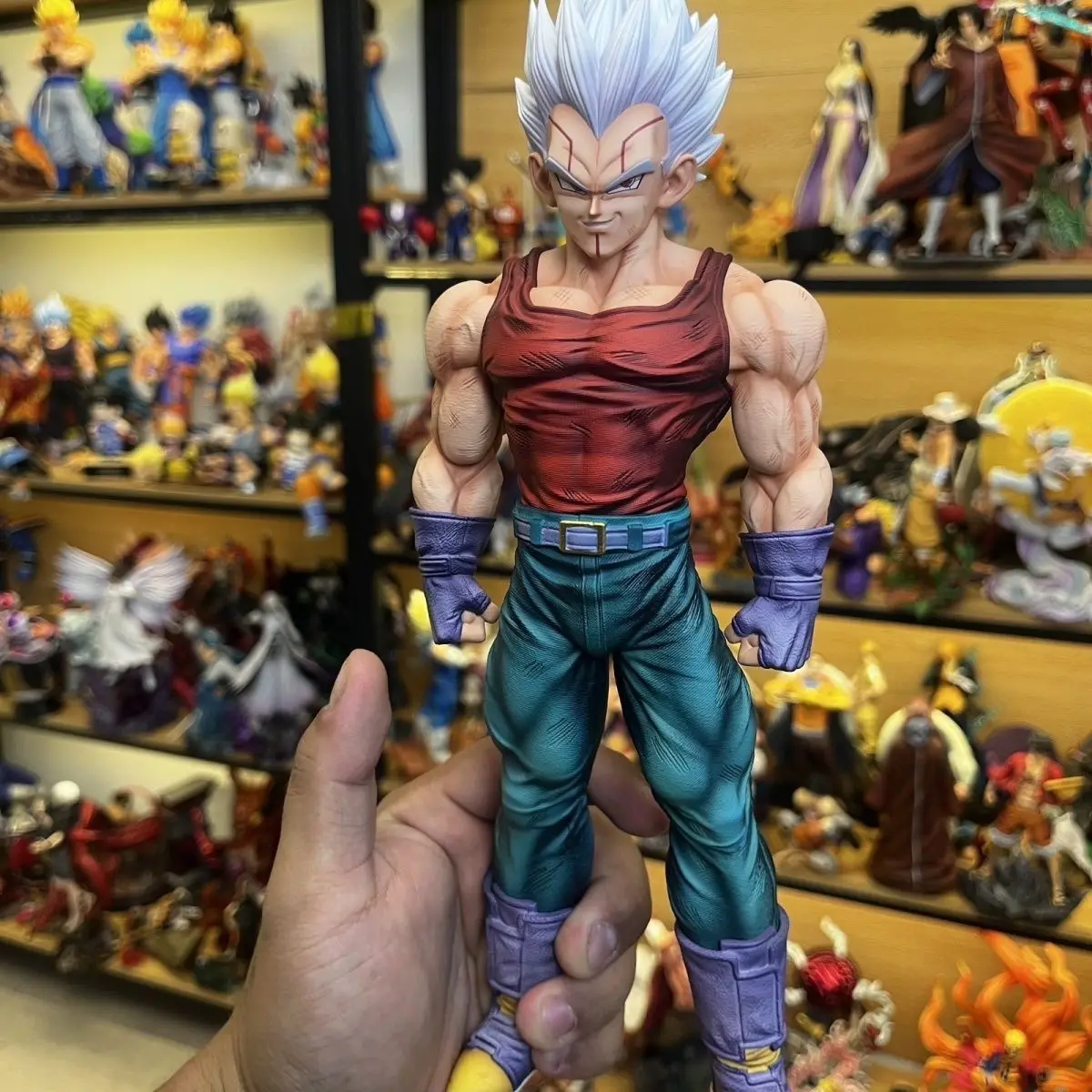 31 cm Dragon Ball Anime Vegeta Action Figur Mit Drei Köpfen Vegeta Figur Statue Modell Sammlung Zimmer Decora Schreibtisch Spielzeug geschenk