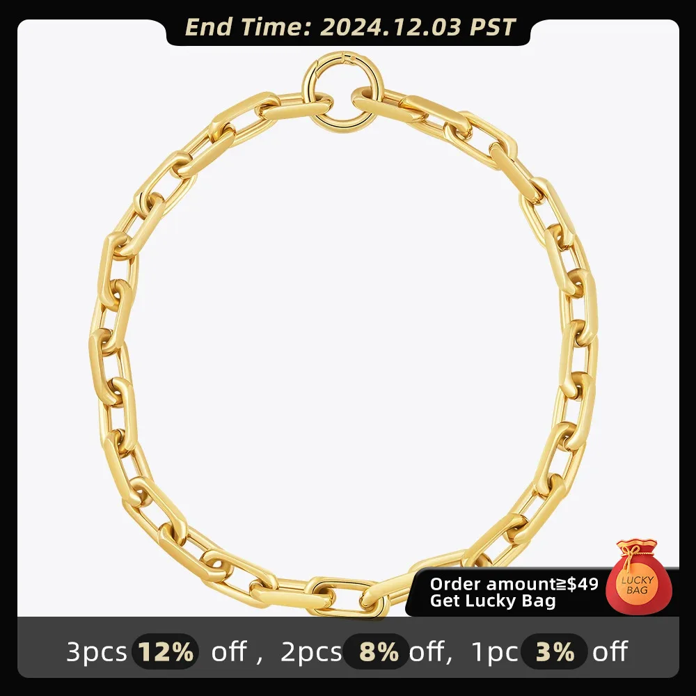 ENFASHION Collares Para Mujer Chunky Link Chain Necklace For Women's Stainless steel 18K Gold Plated Fashion Jewelry P243474