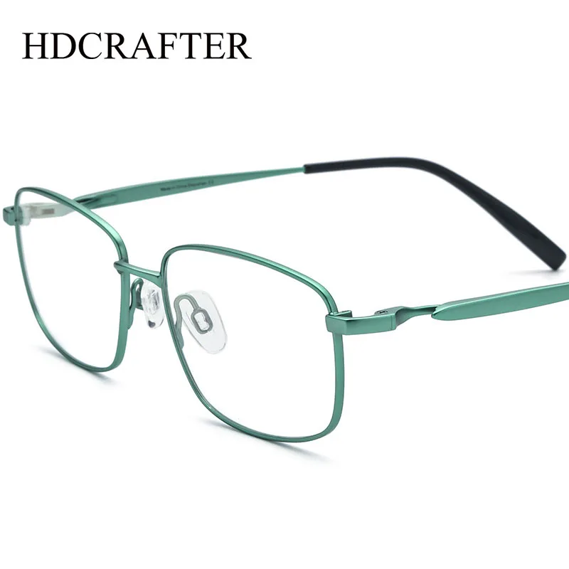 HDCRAFTER Pure Titanium Prescription Eyeglasses Frames Men Women TR90 Ultralight 10.3g Spectacles Frame for Diopter Glass