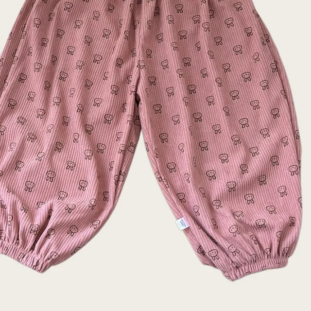Autumn Korean Style Harem Pants Floral Polka Dot Elastic Waist Corduroy Pants For Boys Girls Casual Children Trousers 6