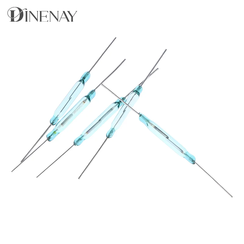 5 stücke 4x28mm grünes Rohr Silber Pin Reed Schalter Sensor normaler weise offen DIY magnetisches Reed schaltet elektronisch