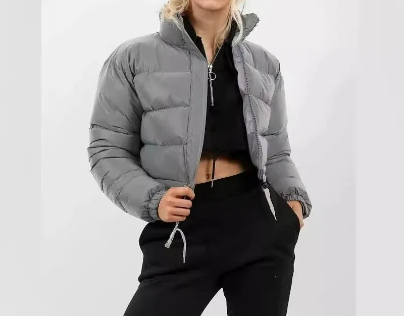 2025 inverno nuove donne corte moda casual spessa giacca imbottita piumino di cotone capispalla caldo